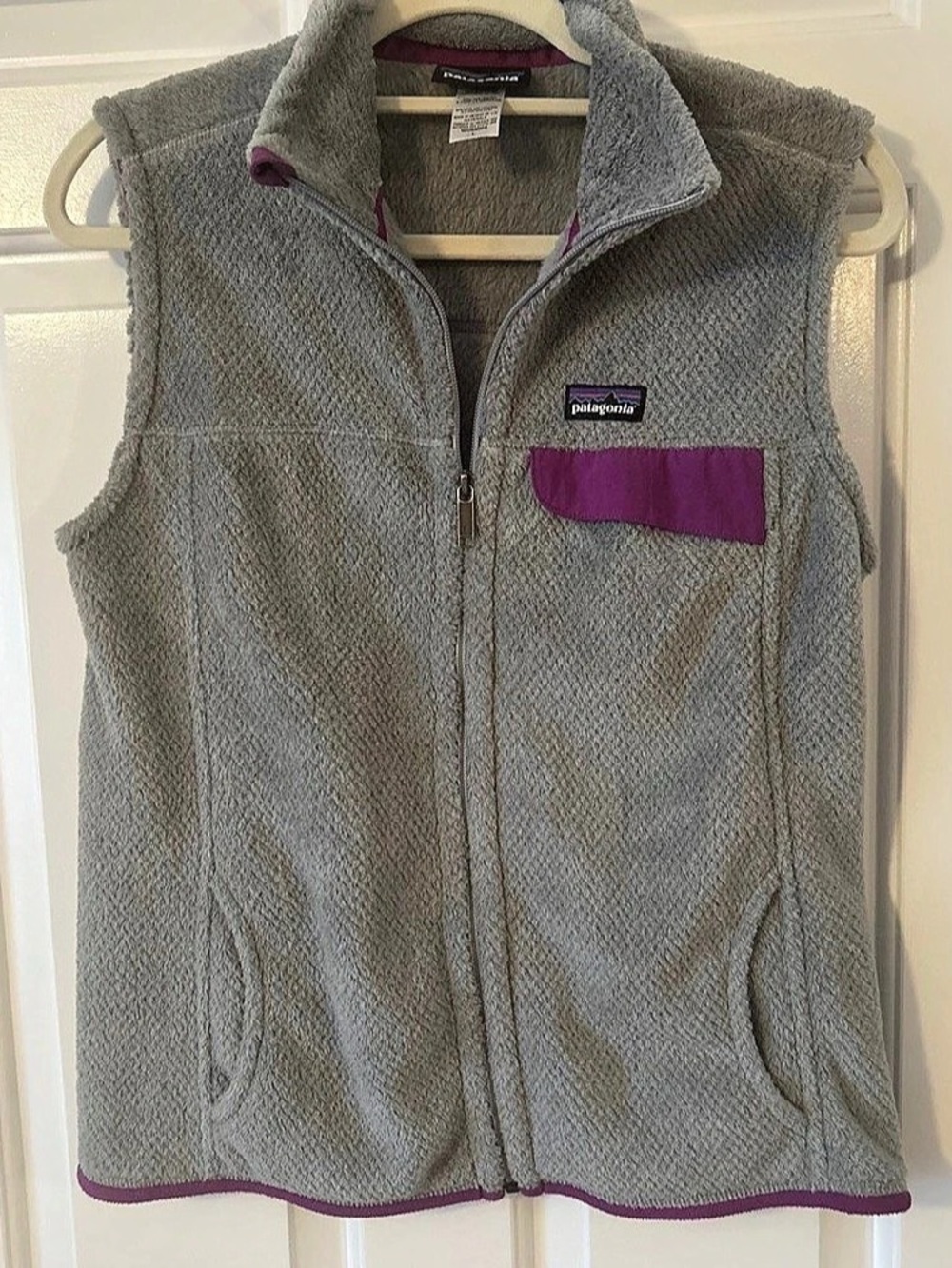 Patagonia Los Gatos Fleece Vest Women's Gray & Purple Large